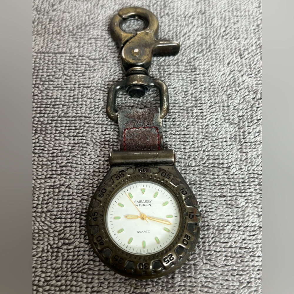 Embassy by Gruen Watch Sports Clip On Pocket Watch Untested